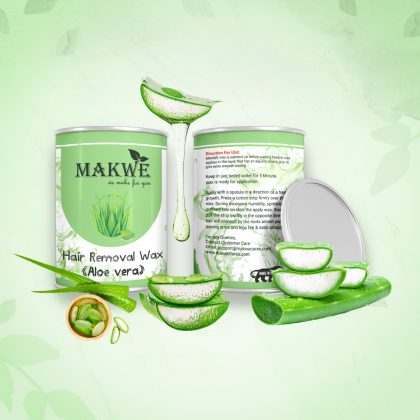 TITLE:- MAKWE Wax for Hair Removal | With Aloevera | Hair Removal Wax for Women & Men | Suitable for All Skin Types | Naturally Derived Ingredients | 600 ml (ALOEVERA)