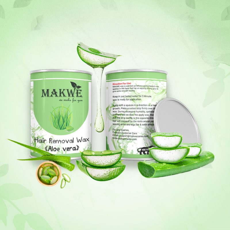 TITLE:- MAKWE Wax for Hair Removal | With Aloevera | Hair Removal Wax for Women & Men | Suitable for All Skin Types | Naturally Derived Ingredients | 600 ml (ALOEVERA)