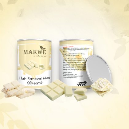 MAKWE Wax for Hair Removal | With White Cream | Hair Removal Wax for Women & Men | Suitable for All Skin Types | Naturally Derived Ingredients | 600 ml (CREAM)