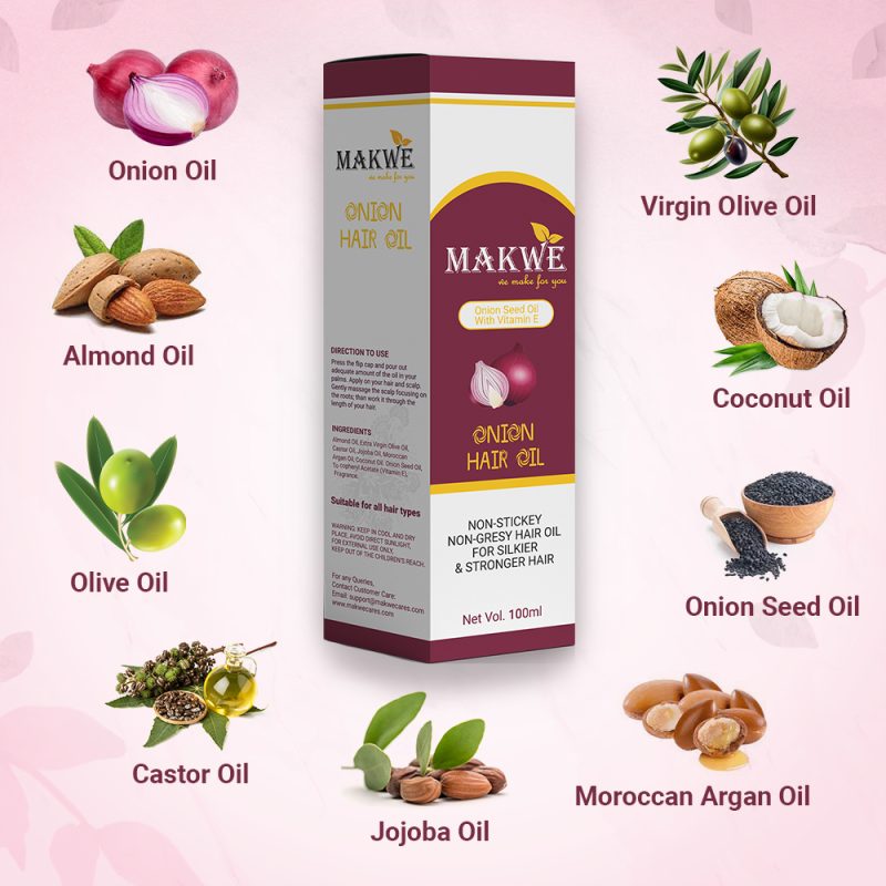 MAKWE Skin Science Onion Hair Oil for Hair and Fall Control - With Black Seed Oil Extracts - 100 ml - Image 2