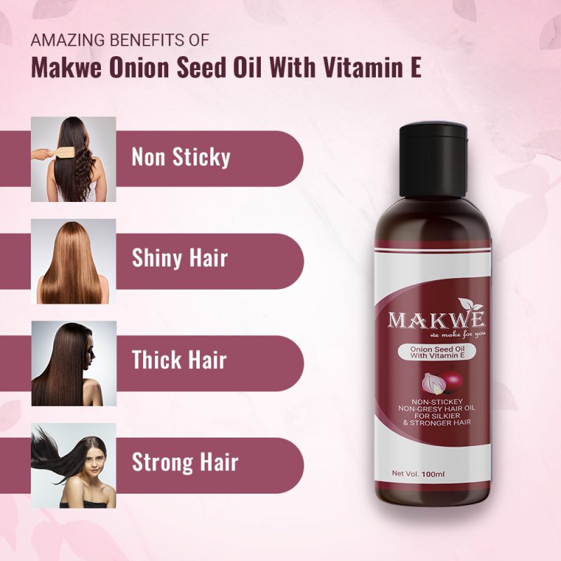 MAKWE Skin Science Onion Hair Oil for Hair and Fall Control - With Black Seed Oil Extracts - 100 ml - Image 3