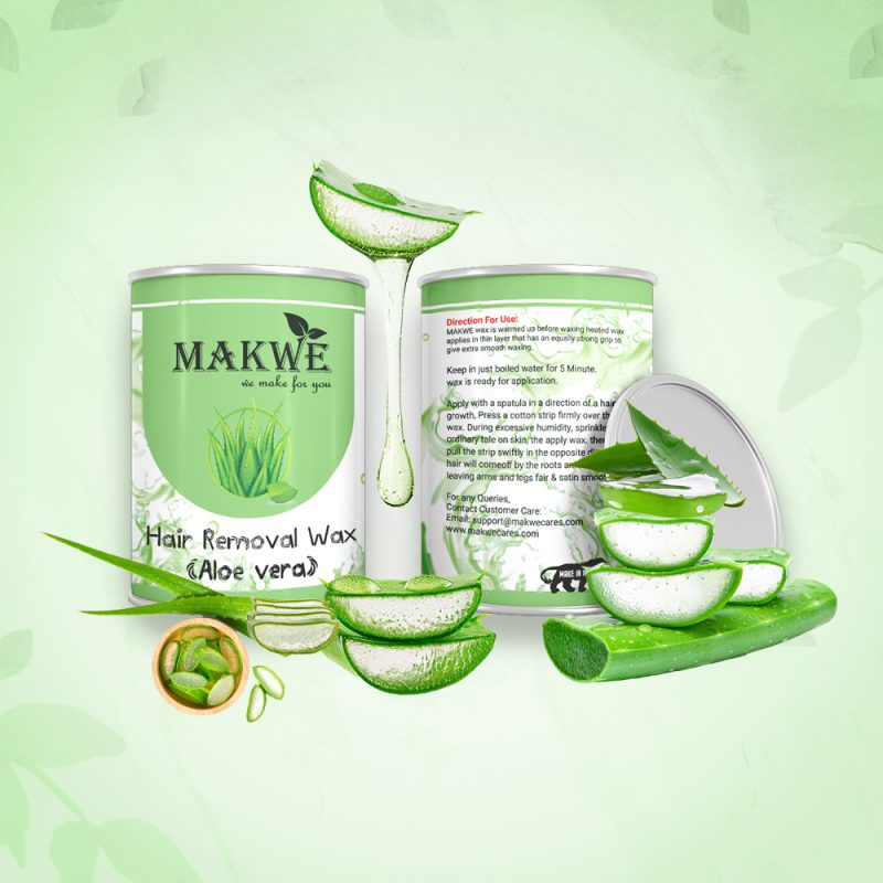 TITLE:- MAKWE Wax for Hair Removal | With Aloevera | Hair Removal Wax for Women & Men | Suitable for All Skin Types | Naturally Derived Ingredients | 600 ml (ALOEVERA) - Image 4