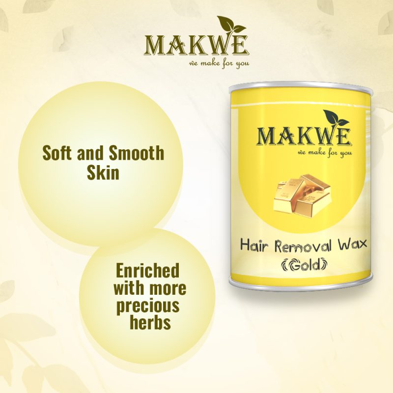 MAKWE Wax for Hair Removal | With Gold cream wax | Hair Removal Wax for Women & Men | Suitable for All Skin Types | Naturally Derived Ingredients | 600 ml (GOLDEN WAX) - Image 3