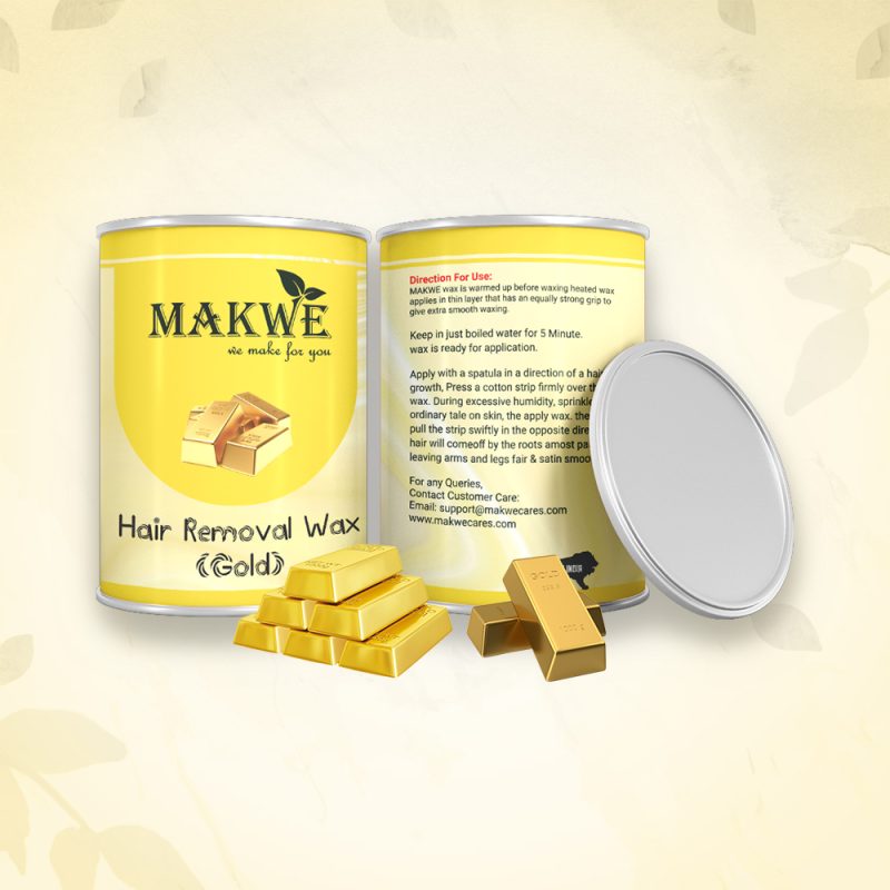 MAKWE Wax for Hair Removal | With Gold cream wax | Hair Removal Wax for Women & Men | Suitable for All Skin Types | Naturally Derived Ingredients | 600 ml (GOLDEN WAX) - Image 4