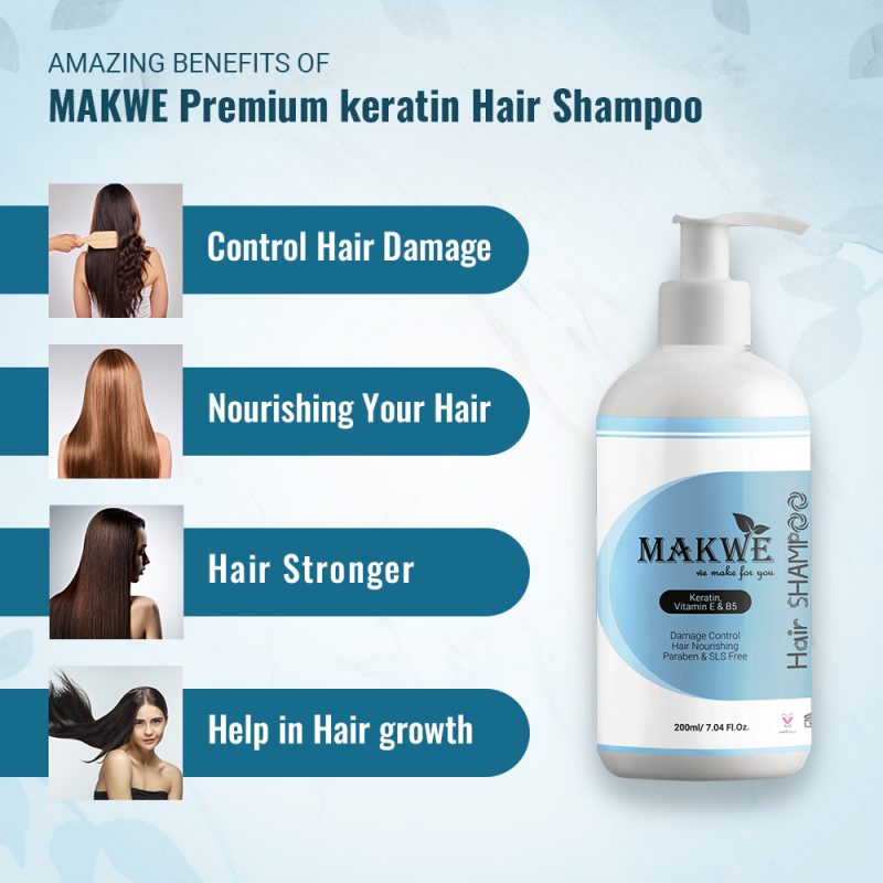 MAKWE  Shampoo & Onion Oil Kit With Keratin Pro-Vitamin E &  B5  & Onion Seed Oil (Shampoo + Onion Oil), 200 Ml + 100 Ml - Image 5